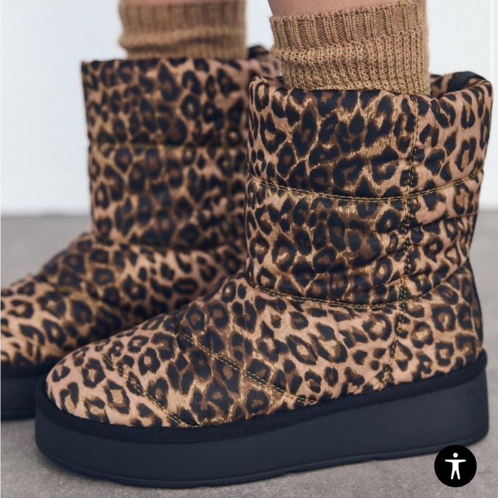 Zara NWT quilted effect platform ankle boot 5606/410